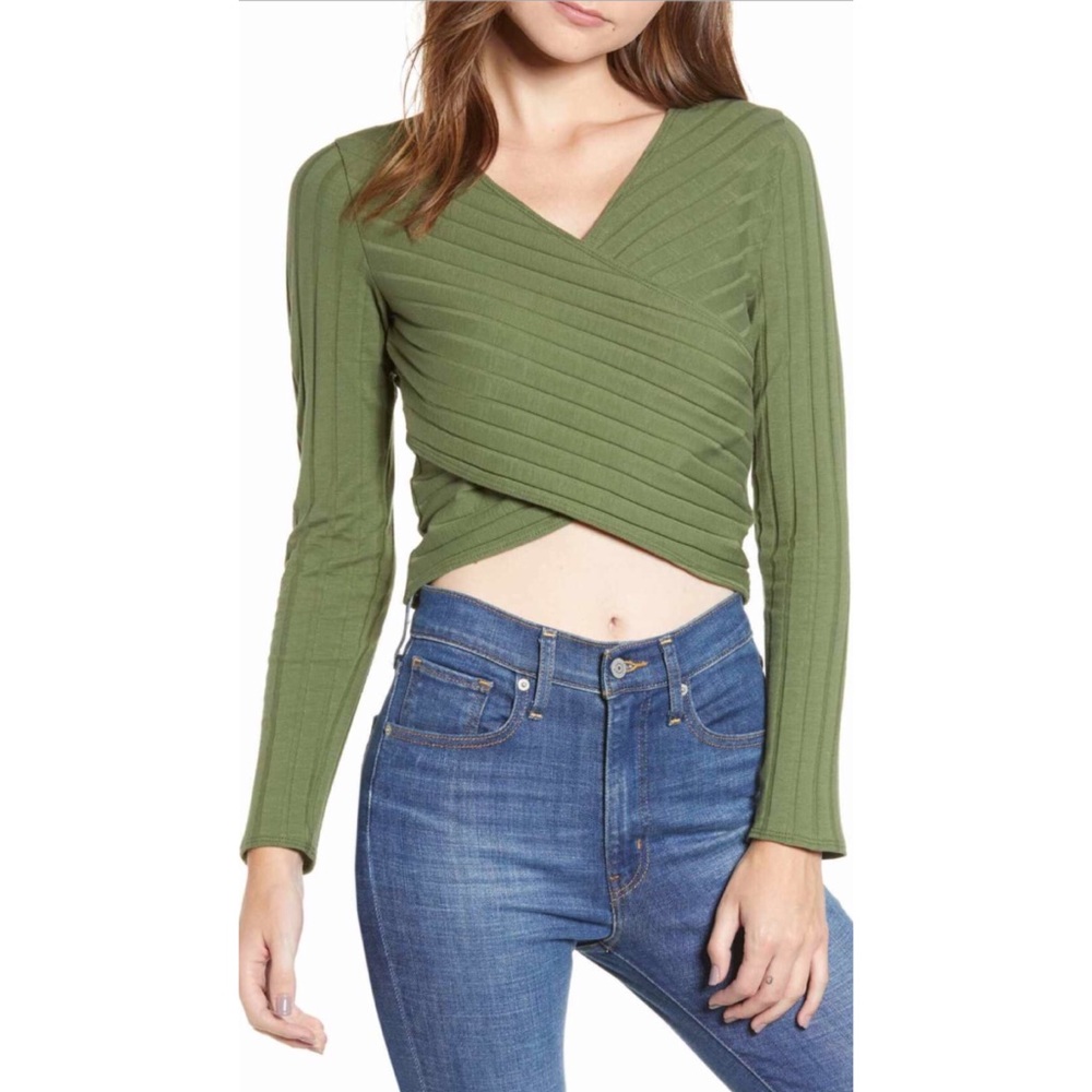 Rib Knit Wrap Top